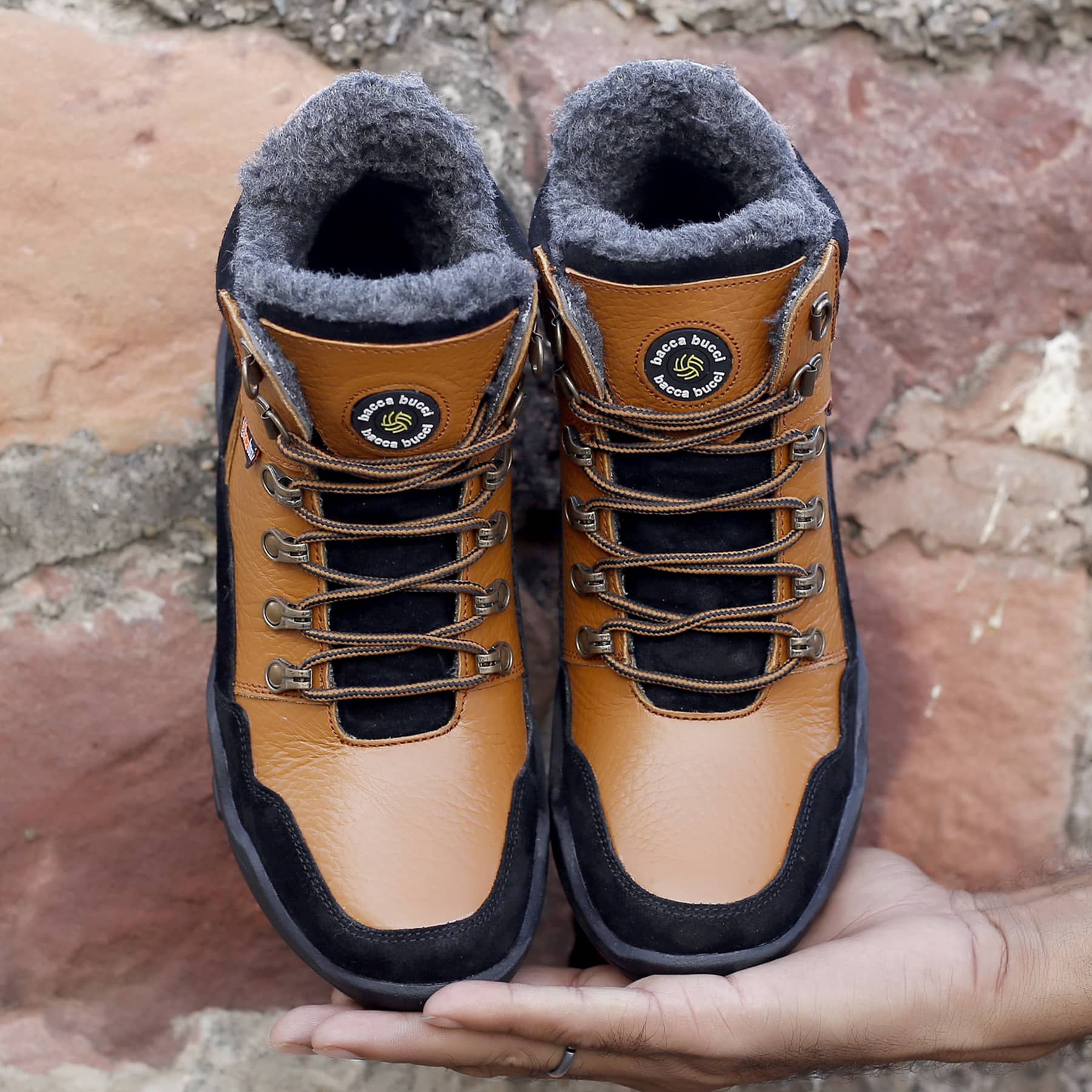 Bacca Bucci Genuine leather Grain Boots with Fur - Image 3